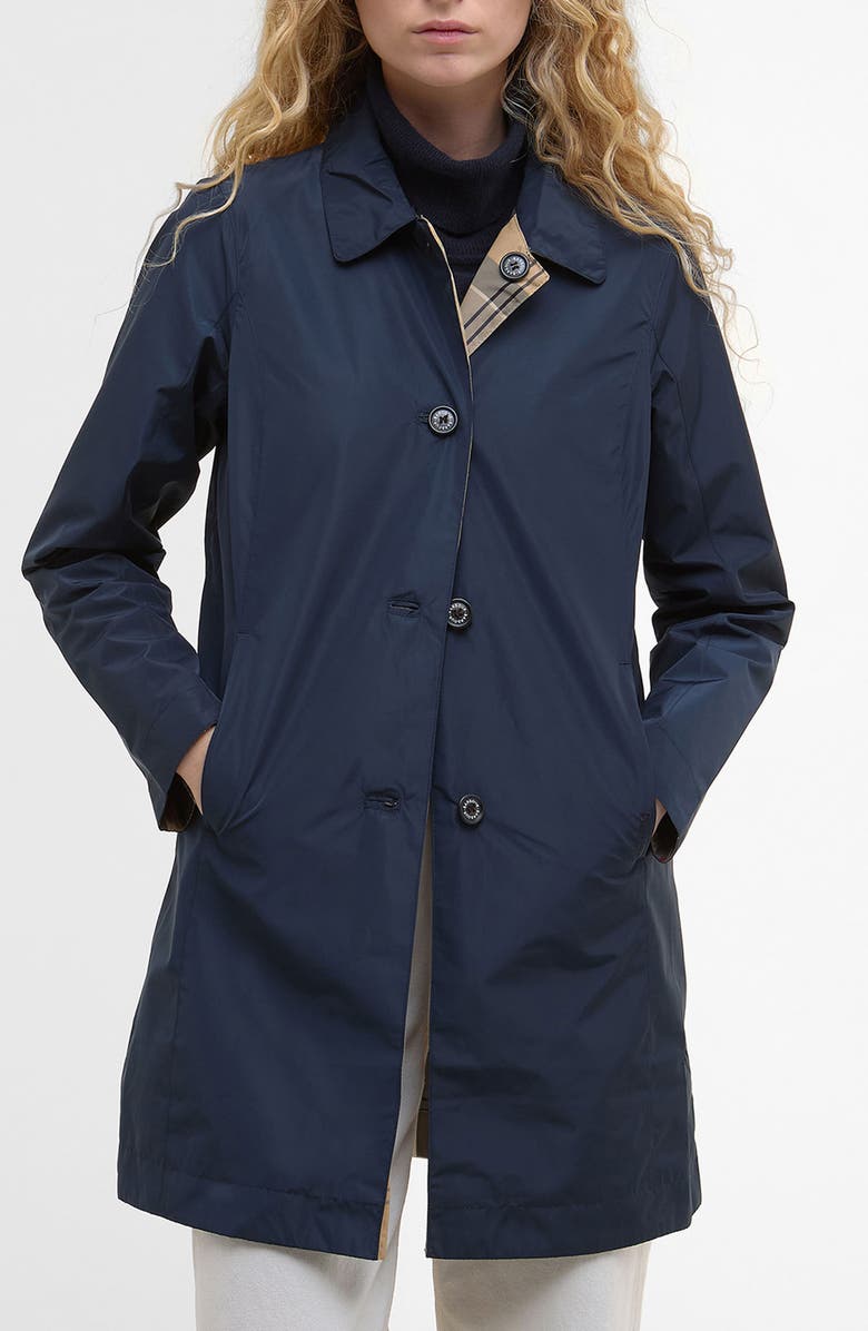 Barbour Babbity Reversible Waterproof Coat, Main, color, Navy/Dress
