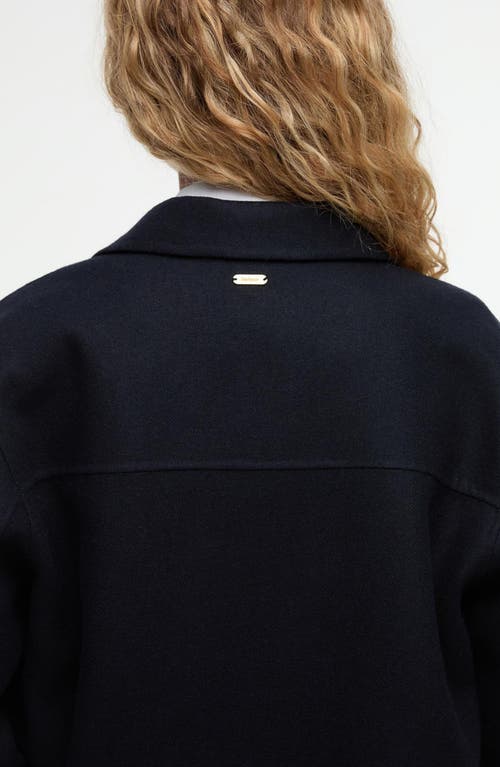 Barbour Ashdon Double Face Wool Blend Overshirt In Black