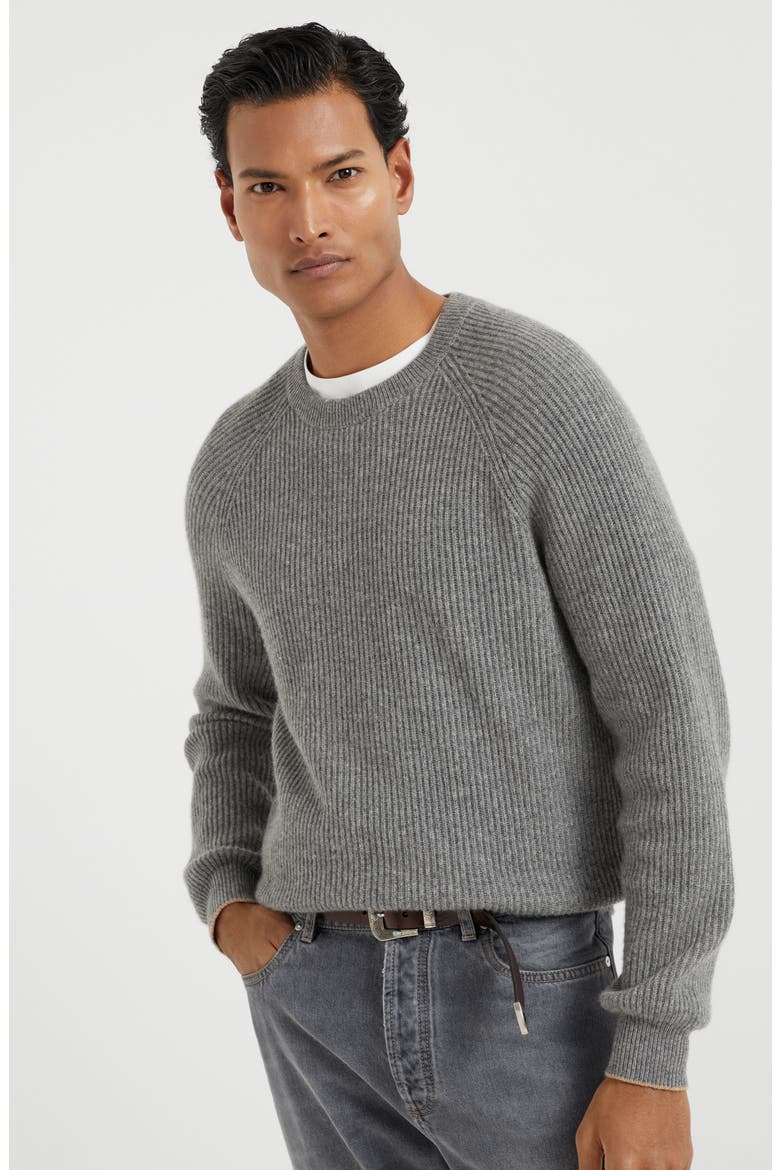 English Rib knit sweater, Alternate, color, Dark Grey