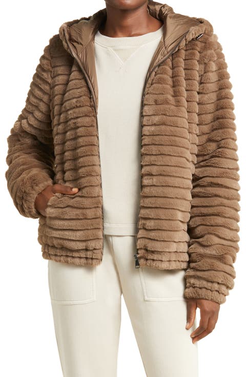 Corded Faux Fur Jacket
