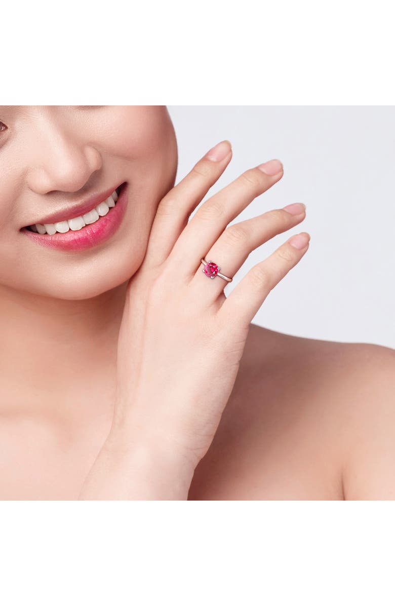 DELMAR Created Ruby Solitaire Ring, Alternate, color, Red