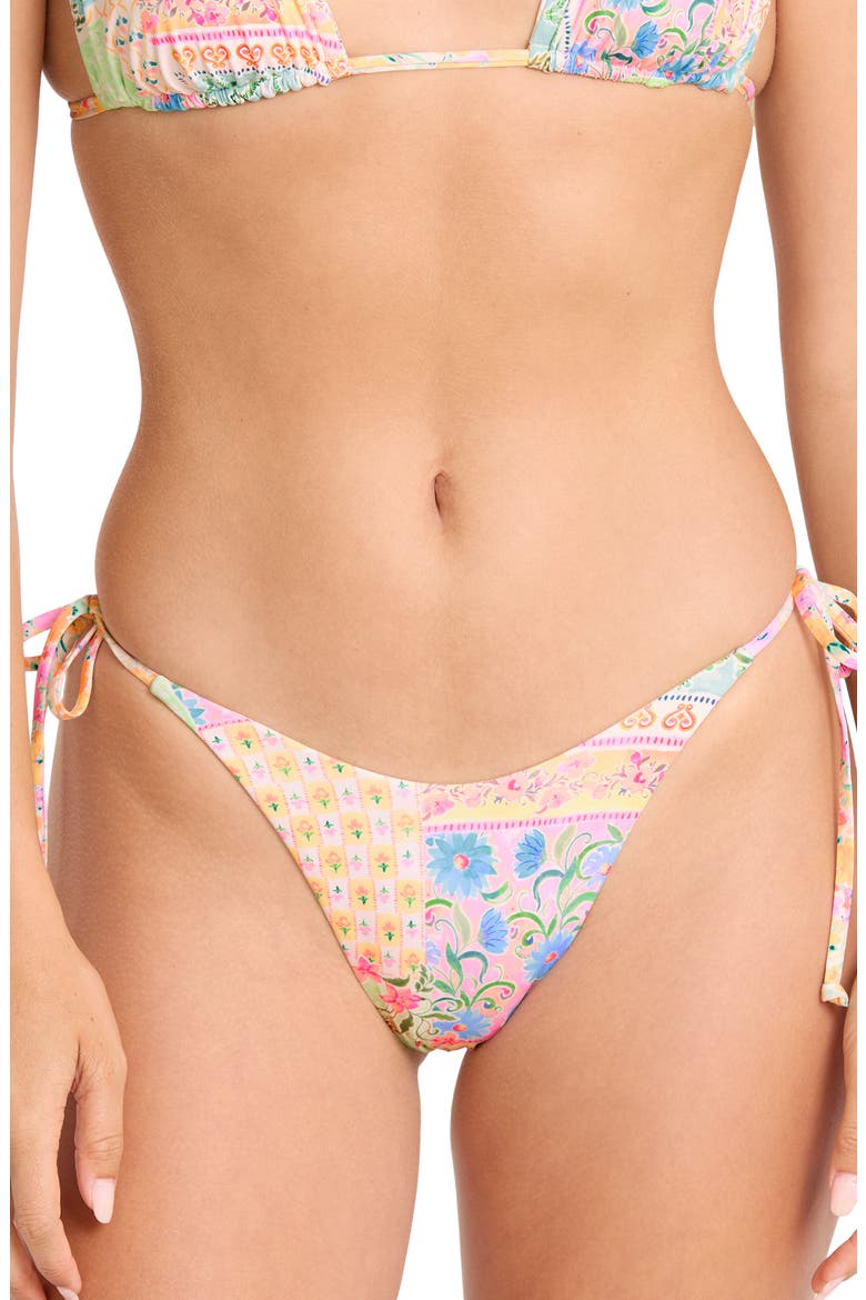 Love Crush Reversible Side Tie Bikini Bottoms, Alternate, color, WHITE MULTI