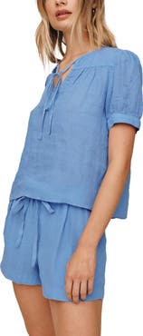 Bella Dahl Flowy Puff Sleeve Linen Top