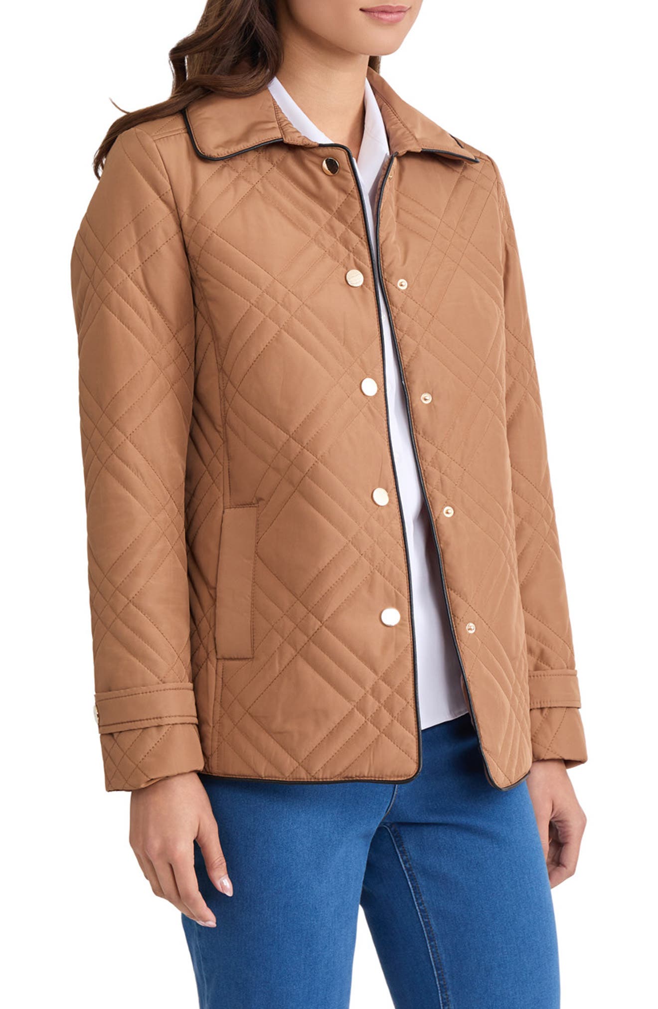 Jones New York Triple Diamond Quilted Jacket (Women) | Nordstrom