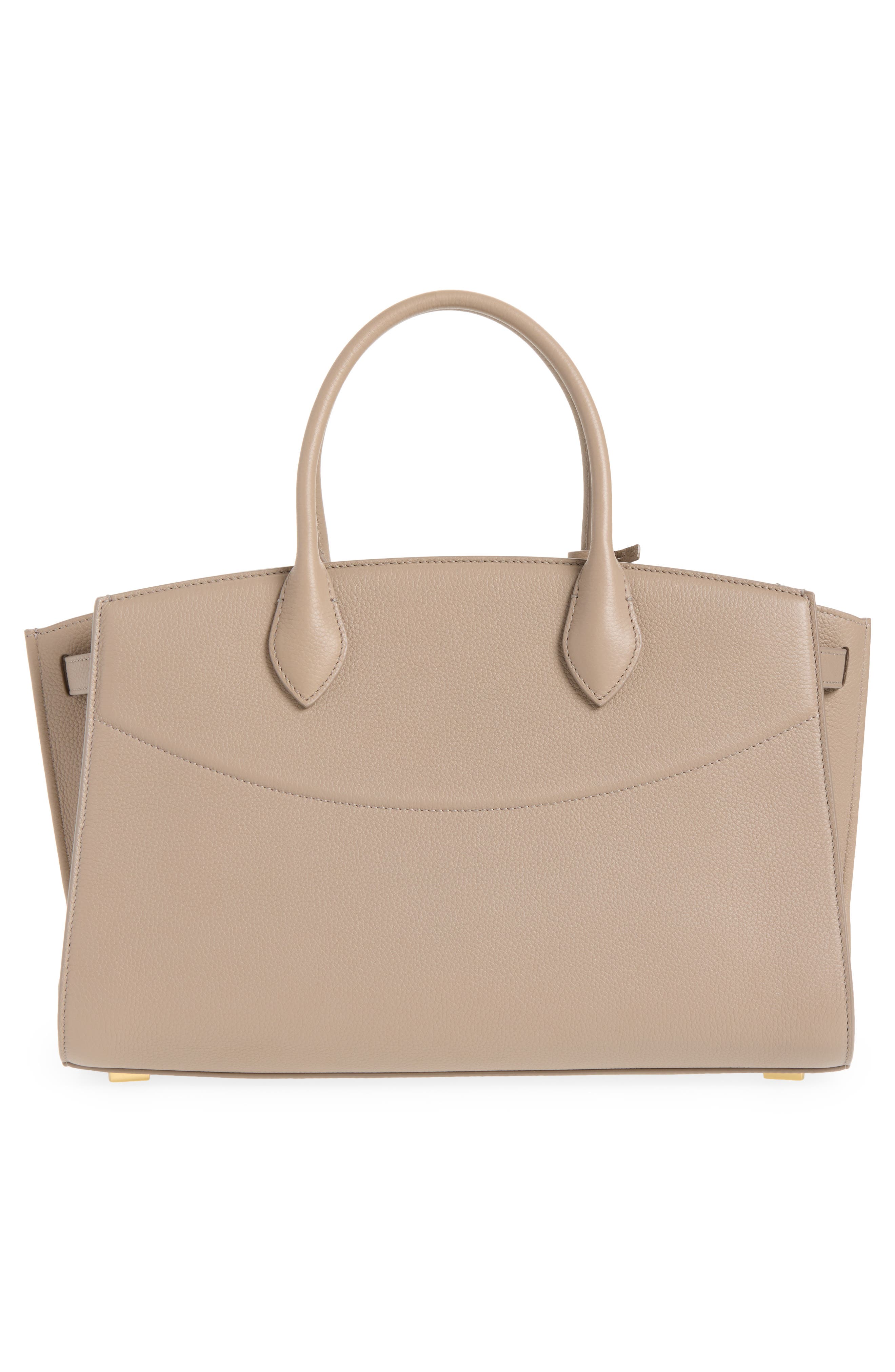 FERRAGAMO Small The Studio Soft Leather Top Handle Bag, Alternate, color, Warm Taupe