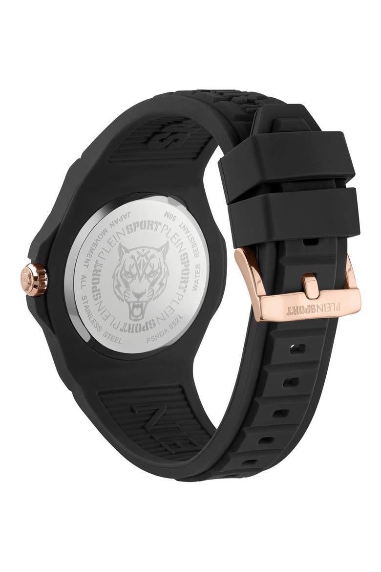 New Fearless Silicon Strap Watch, 46mm, Alternate, color, BLACK BLACK