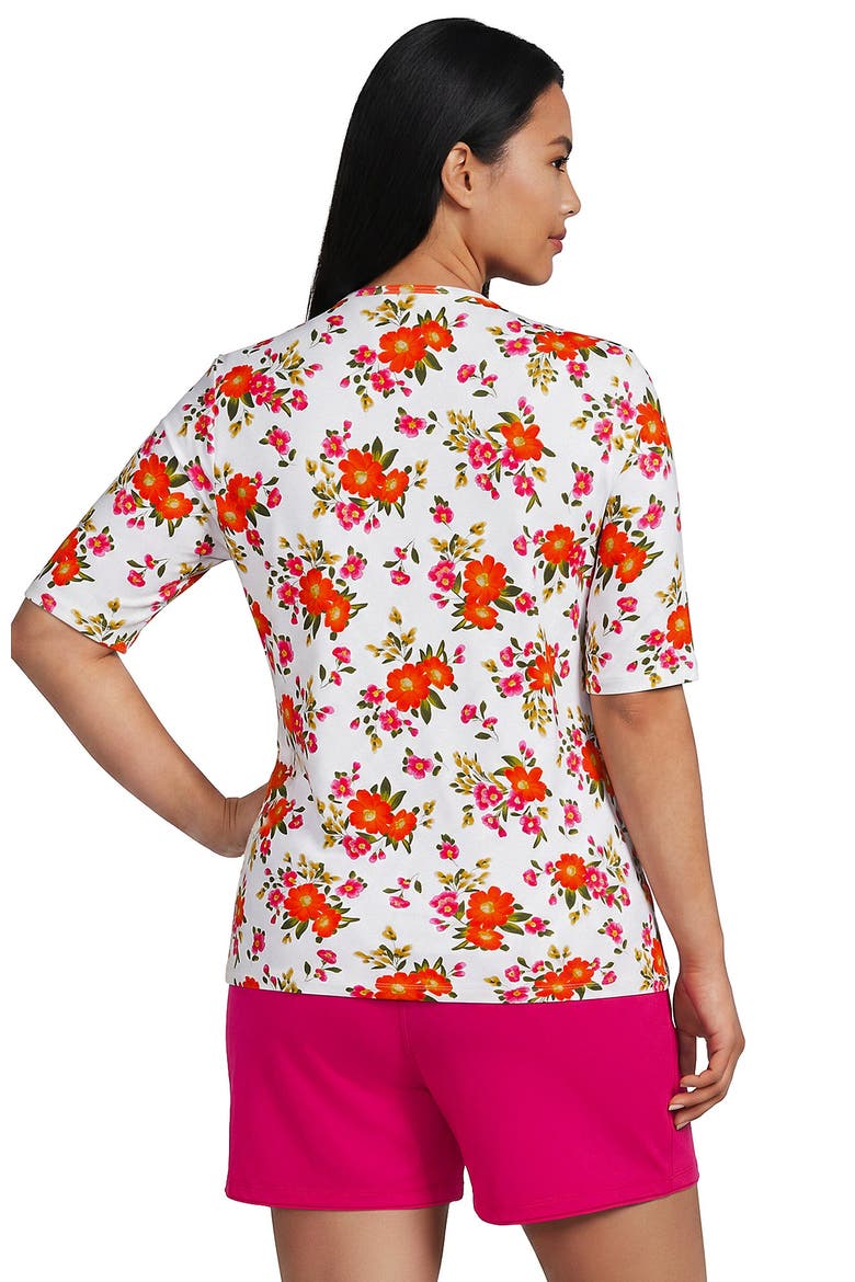 Sunshade Upf 50 Elbow Sleeve Rash Guard Swim Tee, Alternate, color, White Spring Floral