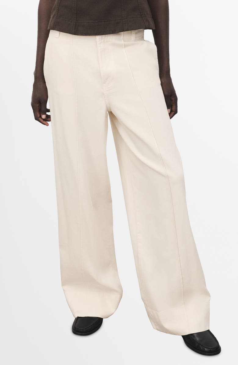MANGO Wide Leg Jeans, Main, color, Ecru