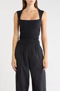 MPG Cloud Square Neck Ruched Performance Tank