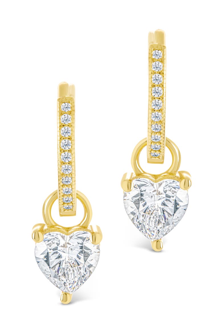 Eugenia Heart Drop Huggie Hoop Earrings, Alternate, color, GOLD
