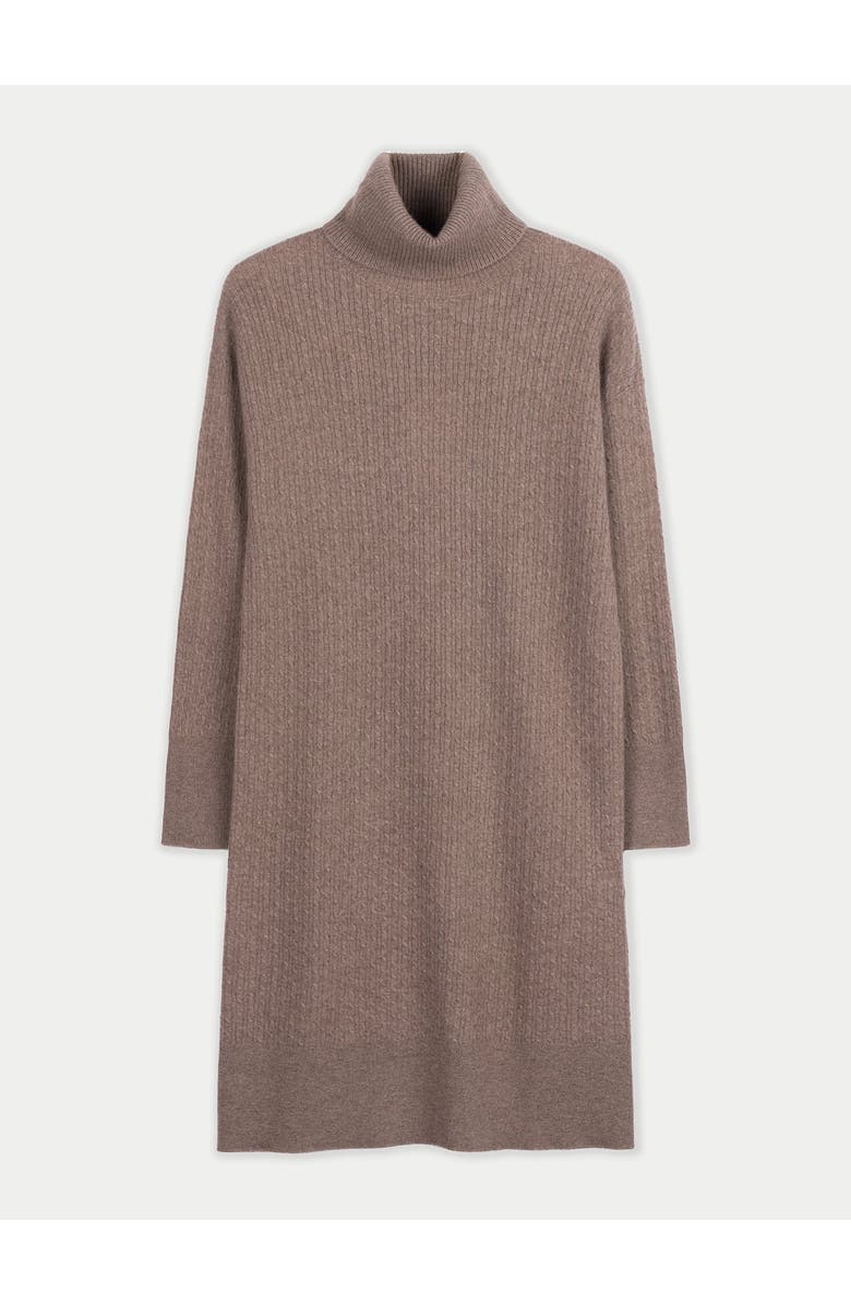 Gobi Cashmere Seamless T-Neck Cashmere Dress, Main, color, Taupe