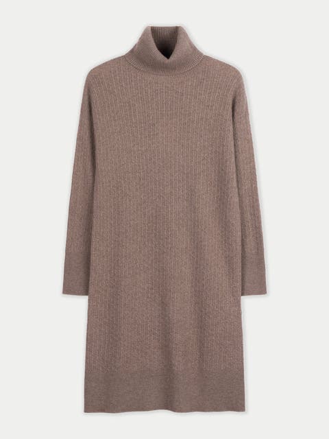 Seamless T-Neck Cashmere Dress