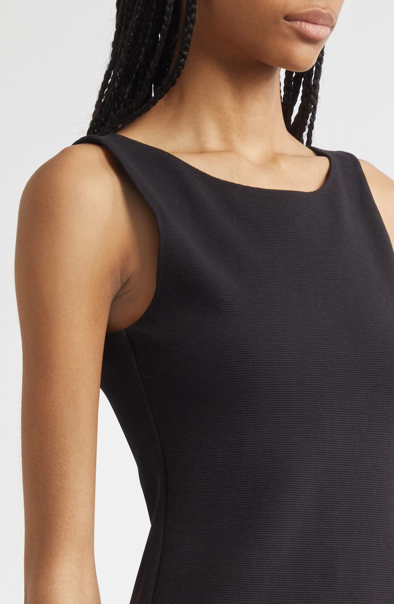 Emporio Armani Sleeveless Stretch Cotton Dress, Alternate, color, Black