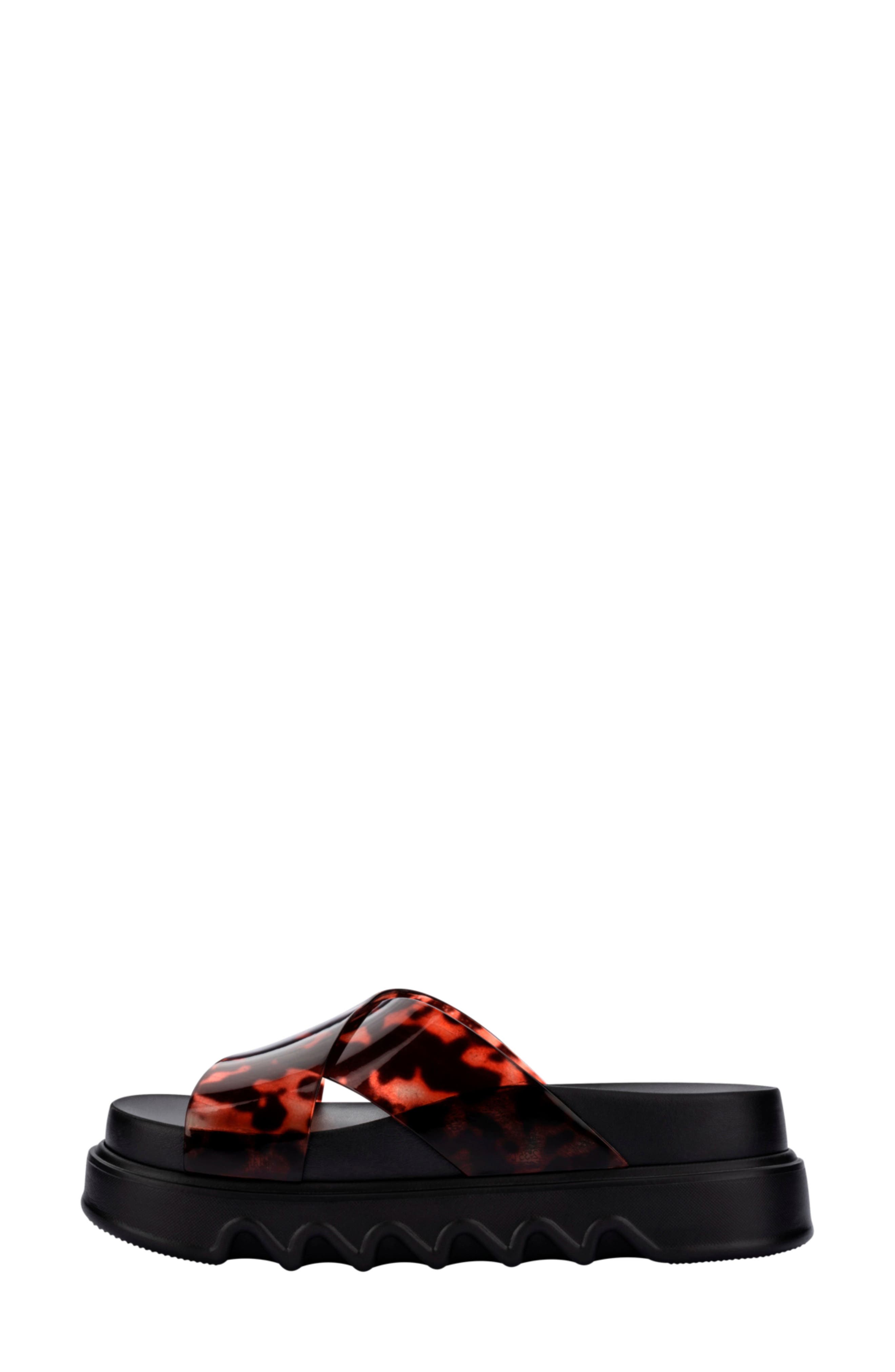Cozy Cross Platform Slide Sandal, Alternate, color, BLACK/ TORTOISE