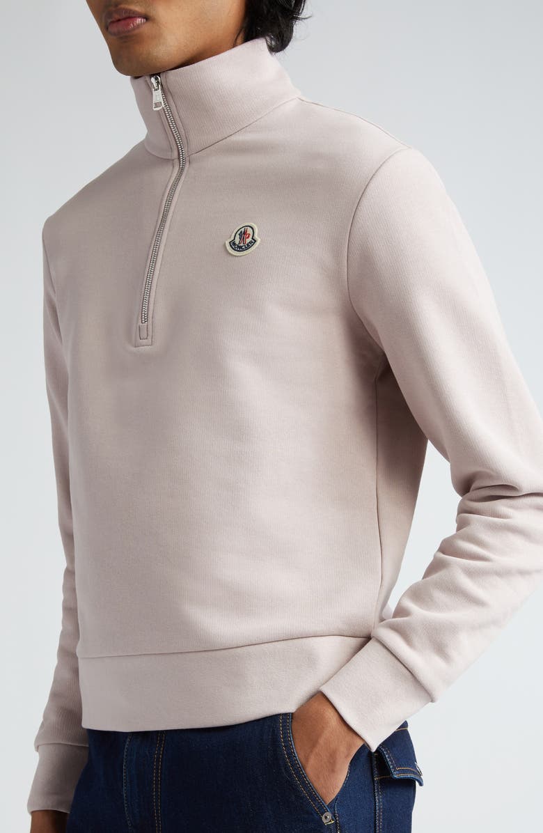 Moncler Logo Patch Quarter Zip Pullover, Alternate, color, 