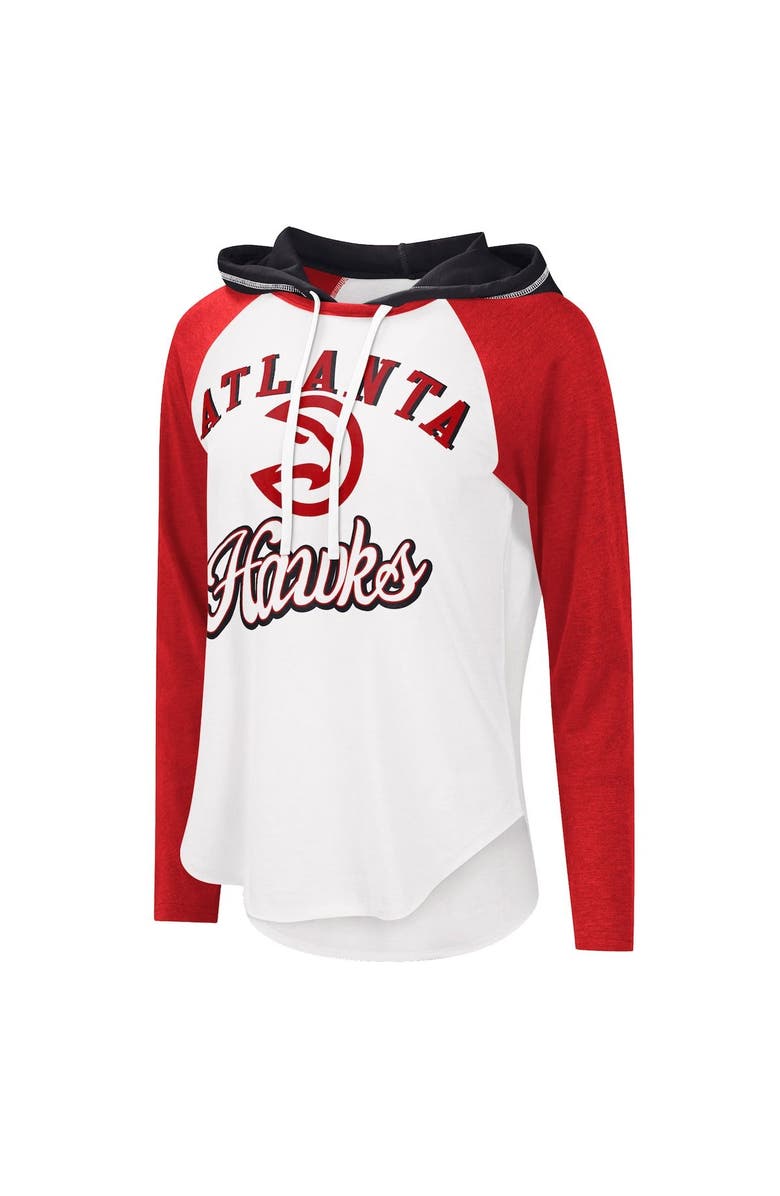 G-III 4HER BY CARL BANKS Women's G-III 4Her by Carl Banks White Atlanta Hawks MVP Raglan Hoodie Long Sleeve T-Shirt, Alternate, color, 