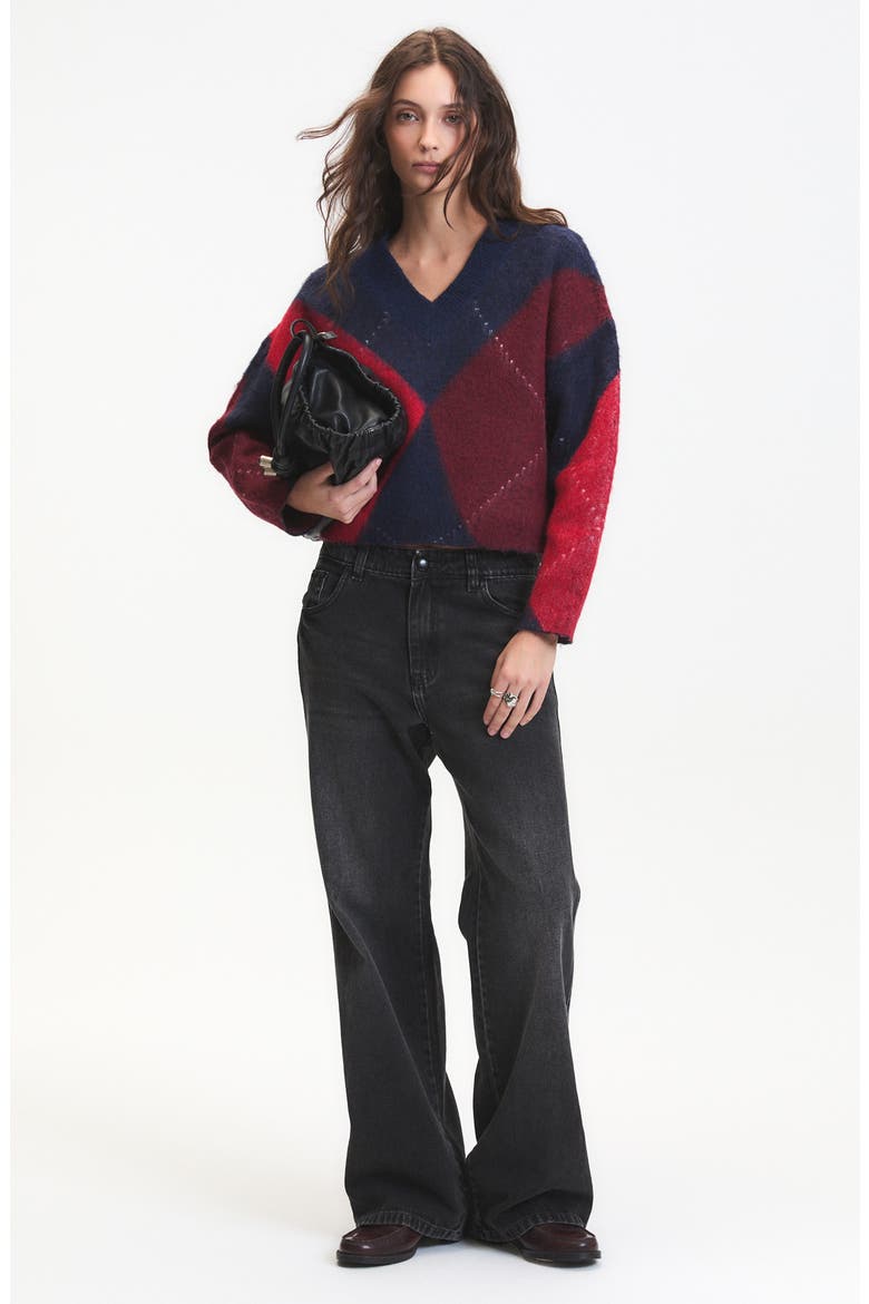 Micah V-Neck Sweater, Alternate, color, NAVY