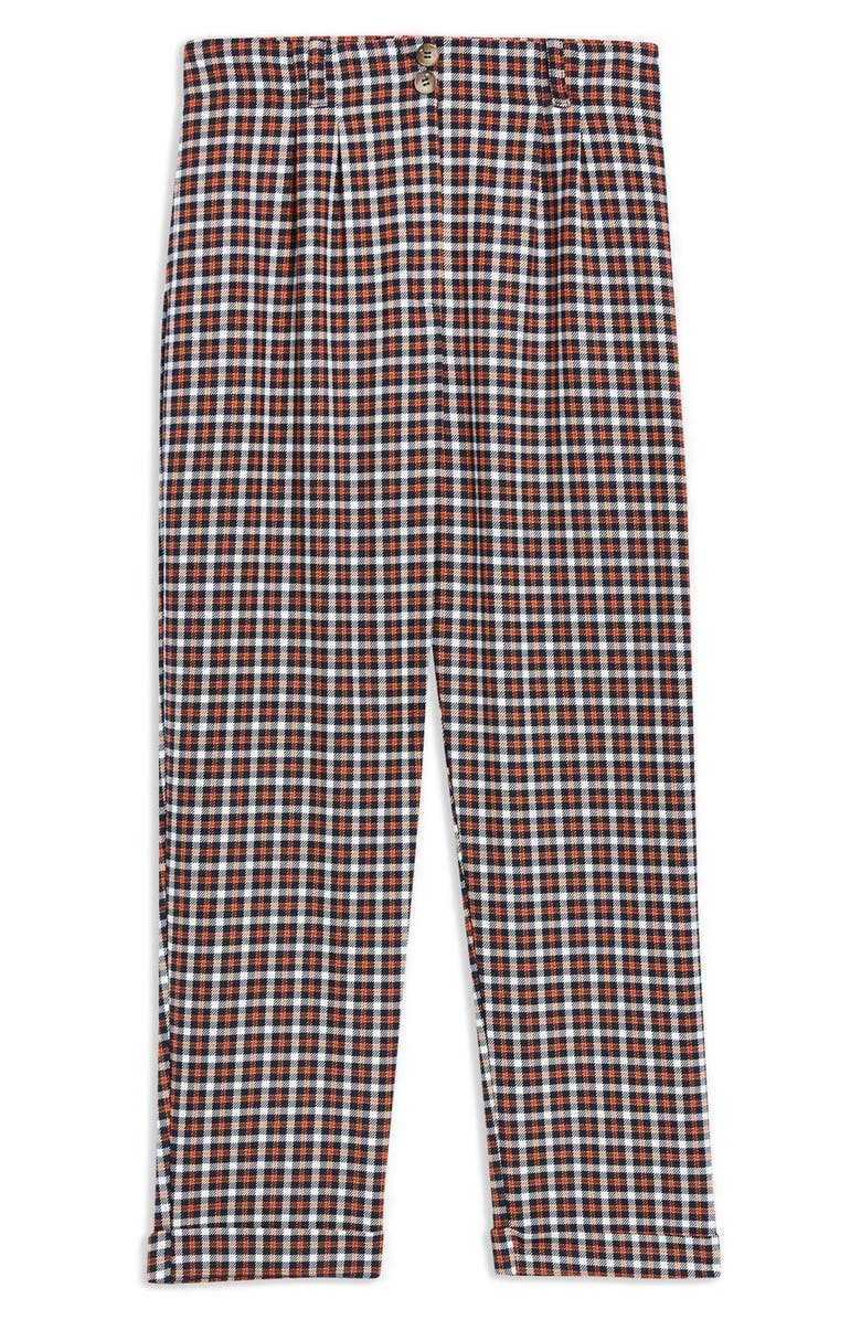 Topshop Tapered Checkered Trousers, Alternate, color,