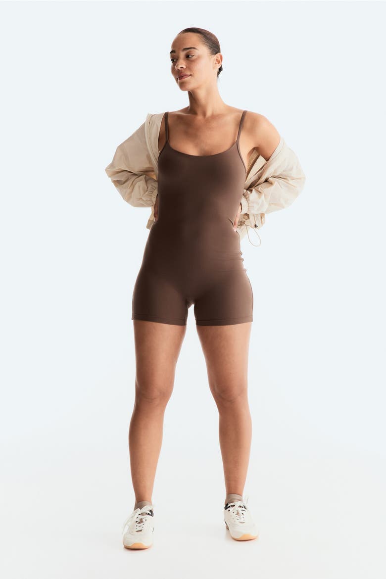 Sports Unitard With Softmove, Main, color, Mocha