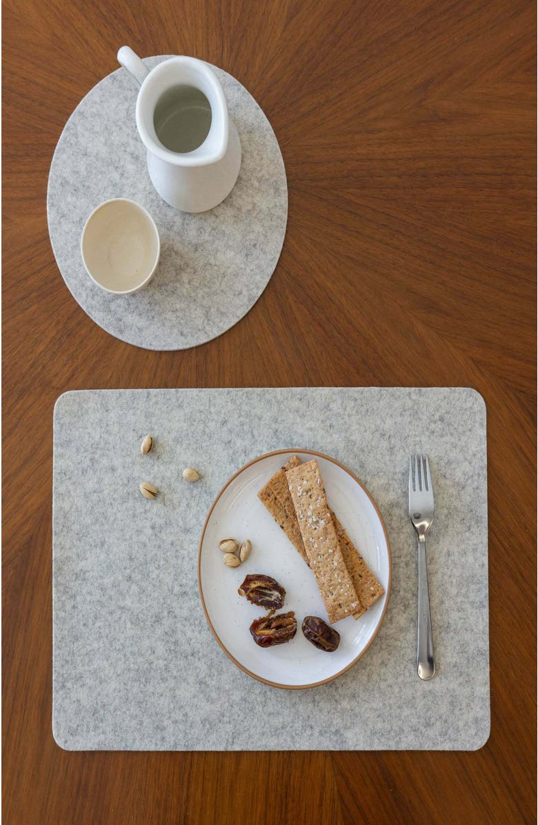 Graf Lantz Merino Wool Rectangle Placemat, Alternate, color, Heather White