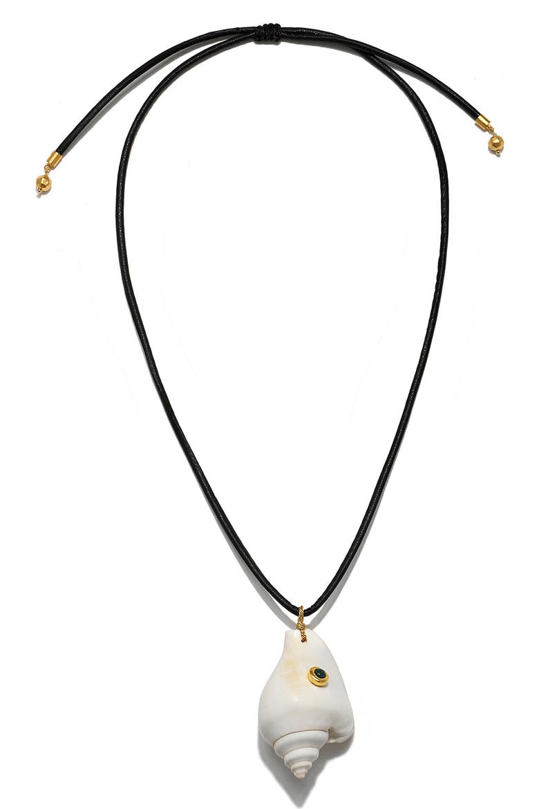 Jules Shell Pendant Adjustable Necklace, Main, color, NATURAL