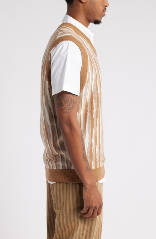 Nordstrom X Harlem's Fashion Row House Of Aama Etched Vest In Tan Abstract Stripe