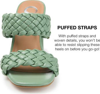 Melissa Woven Strap Block Heel Slide Sandal