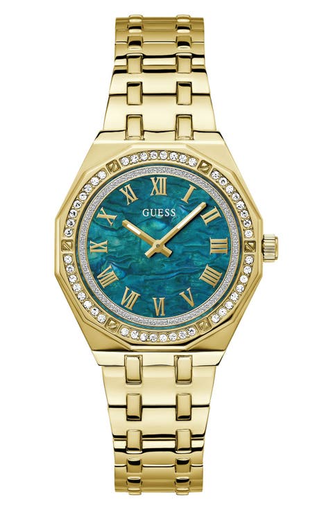 Desire Crystal & Mother-of-Pearl Goldtone Bracelet Watch, 36mm
