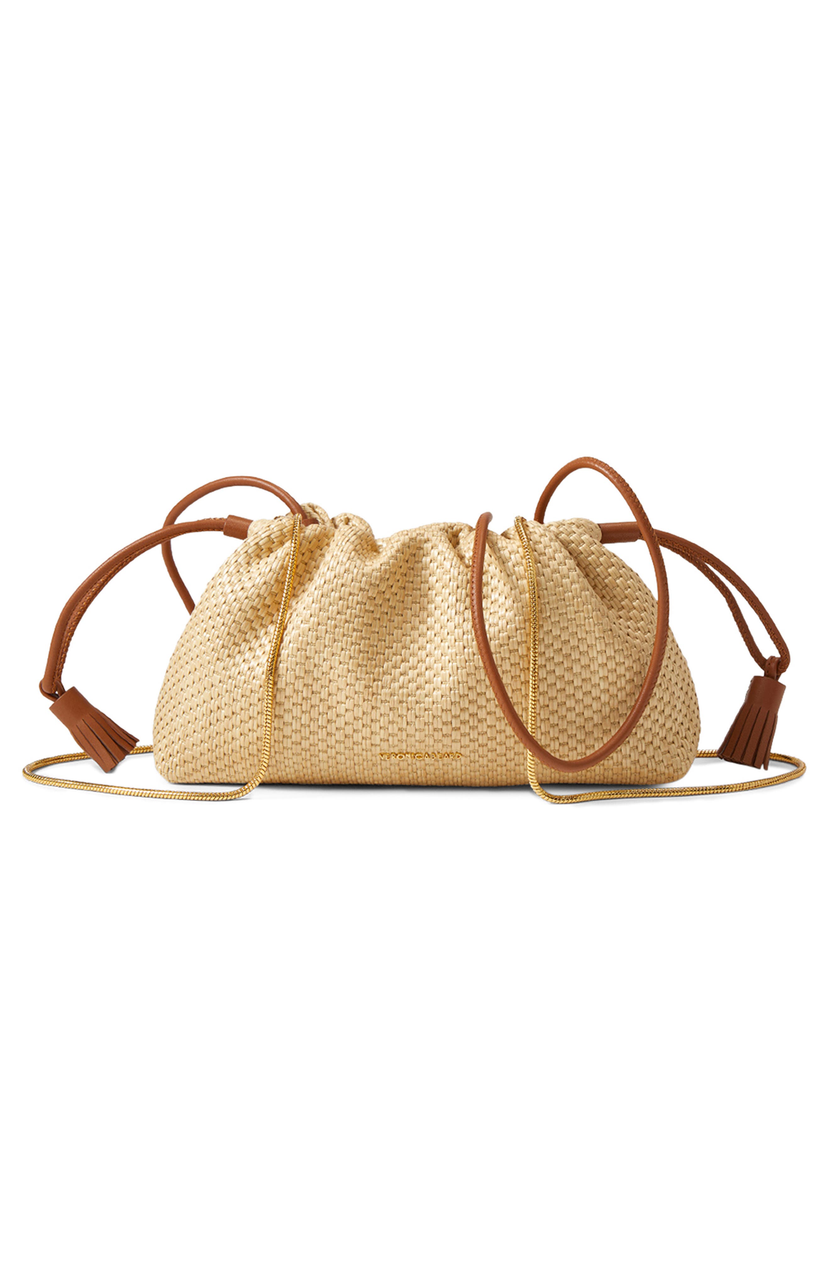 Veronica Beard Small Raffia Stash Bag, Alternate, color, Hazelwood Natural