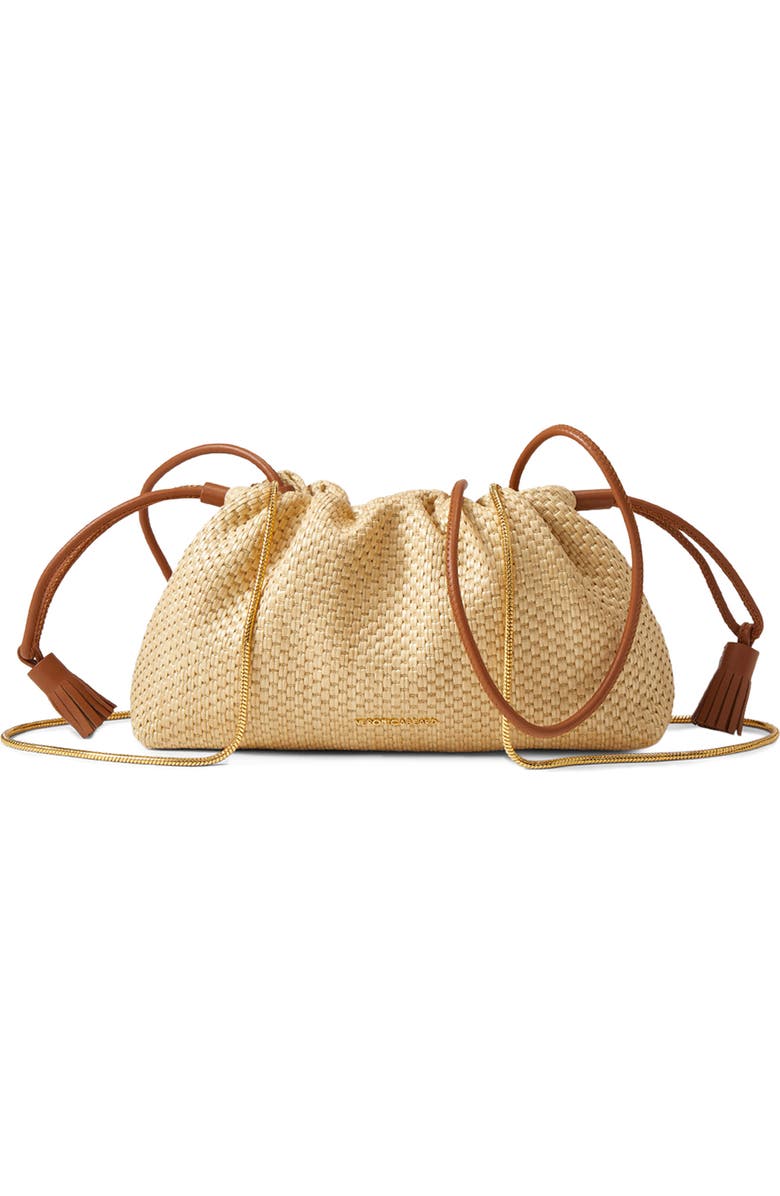 Veronica Beard Small Raffia Stash Bag, Alternate, color, Hazelwood Natural