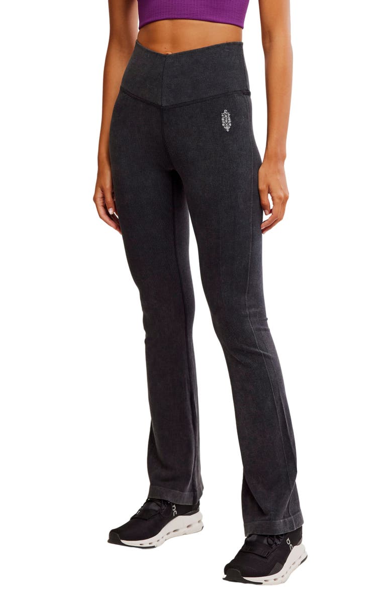 Free People FP Movement Go to Smooth Flare Leggings, Main, color, Washed Black