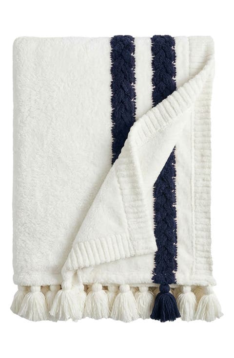 Snug Braided Stripe Throw Blanket