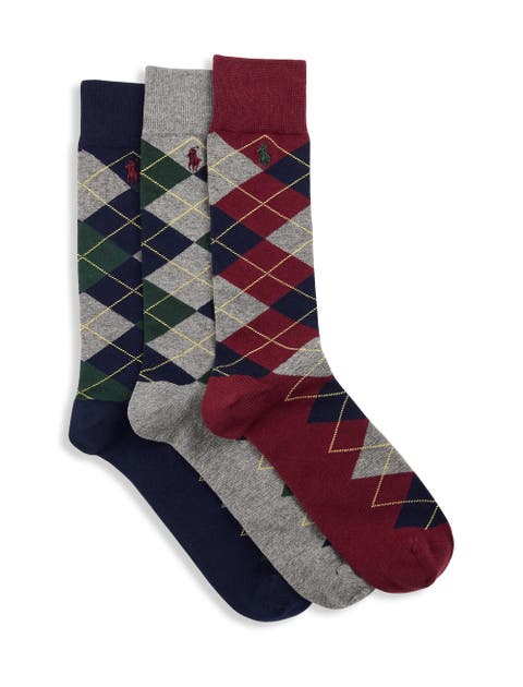 Big & Tall 3-pk Argyle Dress Socks