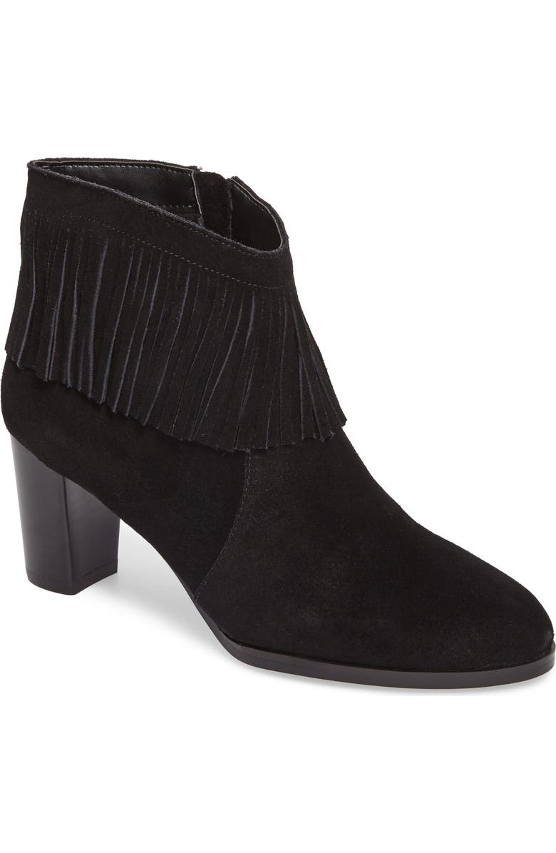 David Tate Misty Suede Western Fringe Bootie - Multiple Widths Available, Main, color,