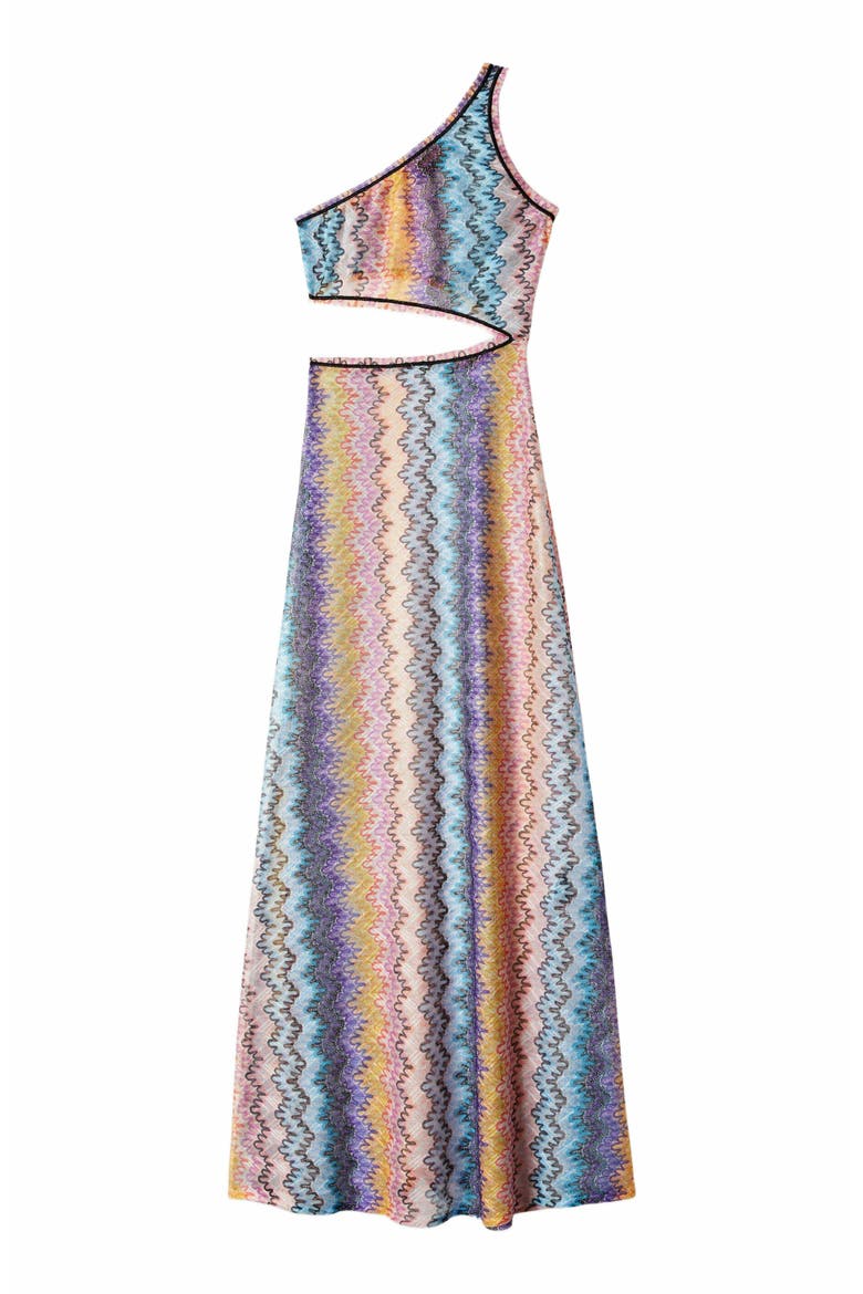 Long One-shoulder Cover-up With Cut-out Detail, Alternate, color, Multicoloured