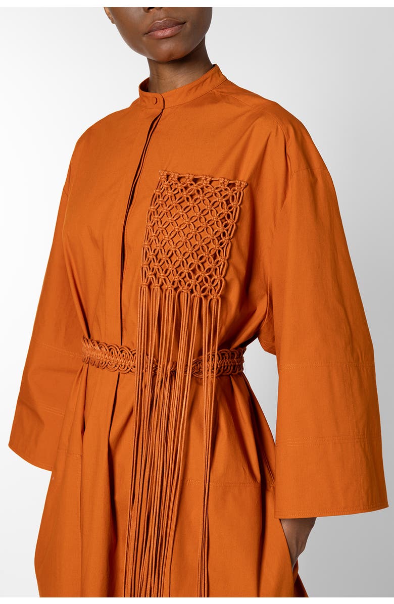 Roksanda Poska Cotton Shirt Dress, Alternate, color, Cinnamon