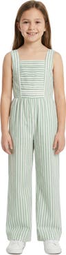 Hayden Girls Kids' Striped Smocked Jumpsuit