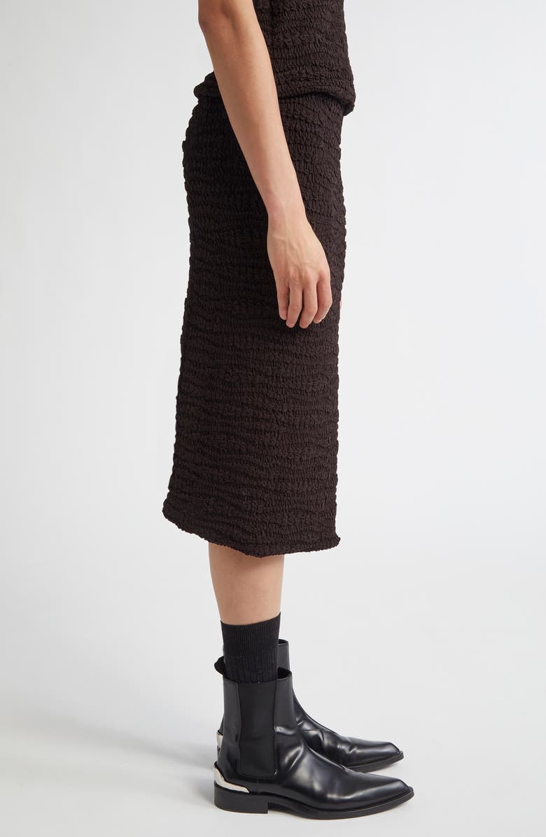 Jil Sander Embroidered Crepe Jersey Midi Skirt, Alternate, color, Chocolate Brown