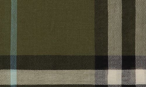 Burberry Giant Check Lightweight Wool Scarf In Green