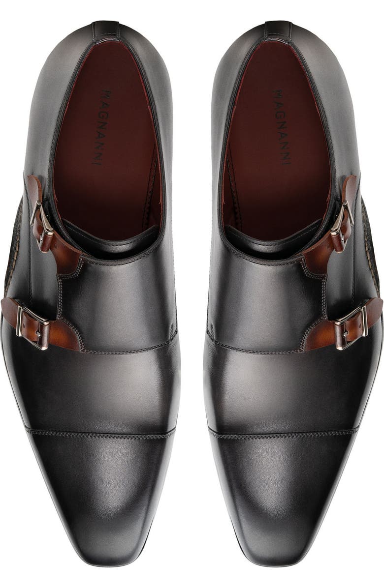 Magnanni Leros Cap Toe Double Monk Shoe, Alternate, color,