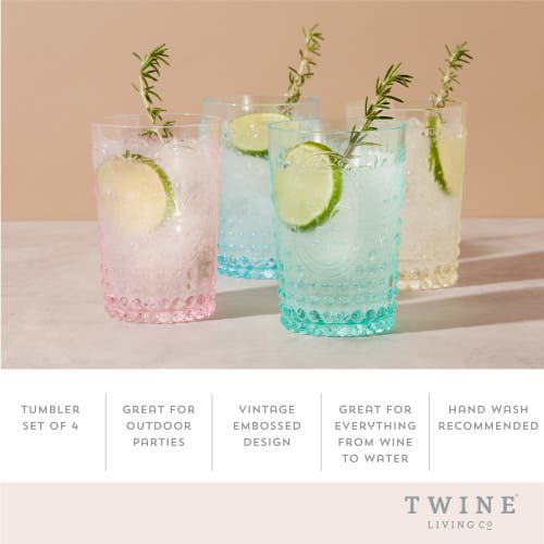 Twine Shatterproof Acrylic Embossed Tumblers In Assorted