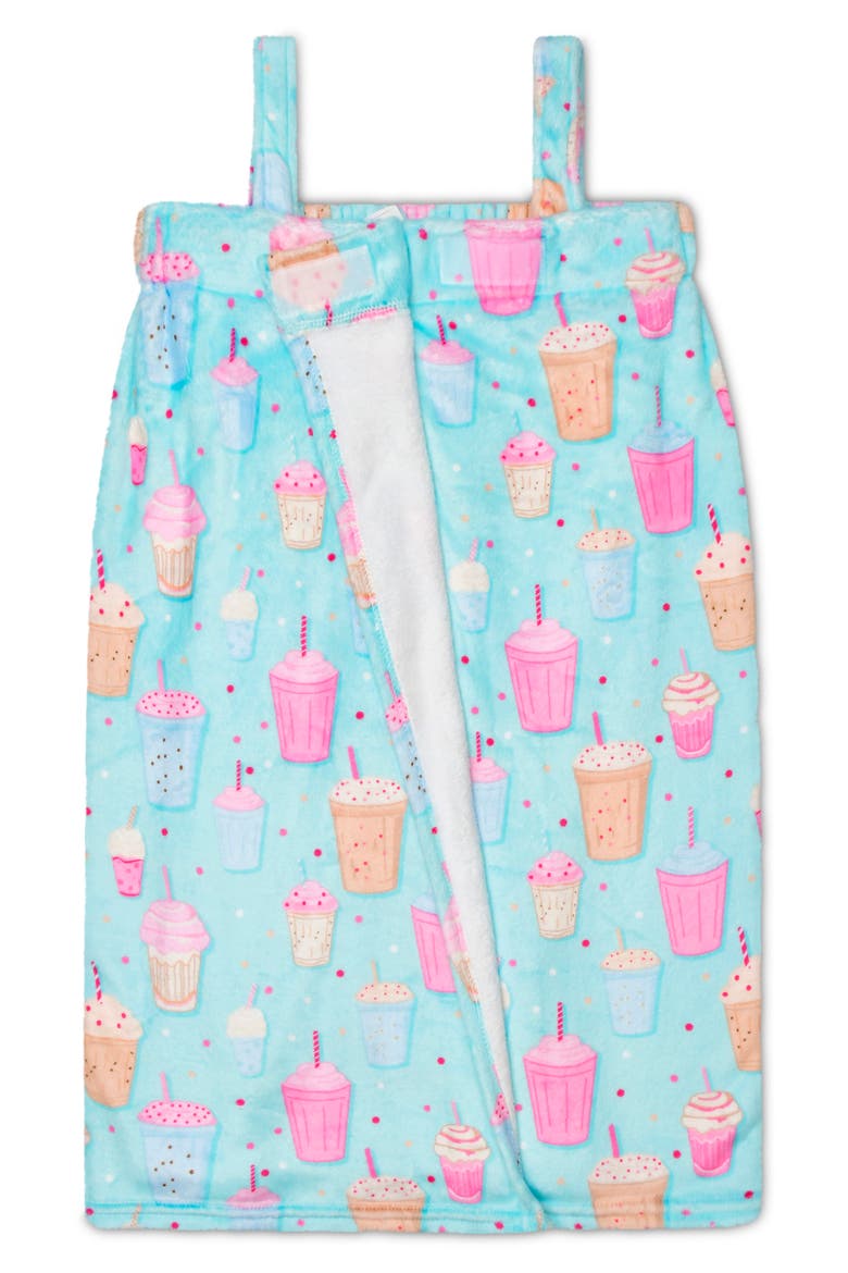 Kids' Milkshake Spa Wrap, Alternate, color, TURQUOISE MULTI