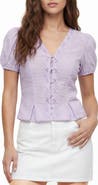 BY DESIGN Frenchie Embrodiered Button-Up Top
