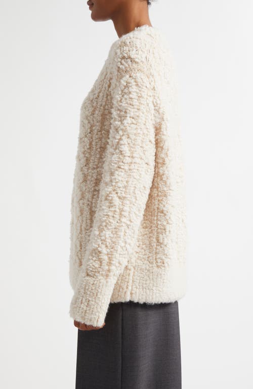 Vince Textured Loop Stitch Sweater In Off White