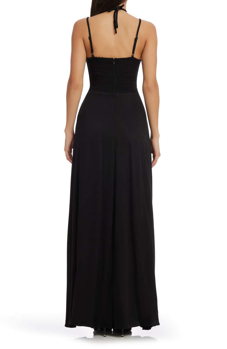 Dress the Population Mia A-Line Maxi Dress, Alternate, color, Black