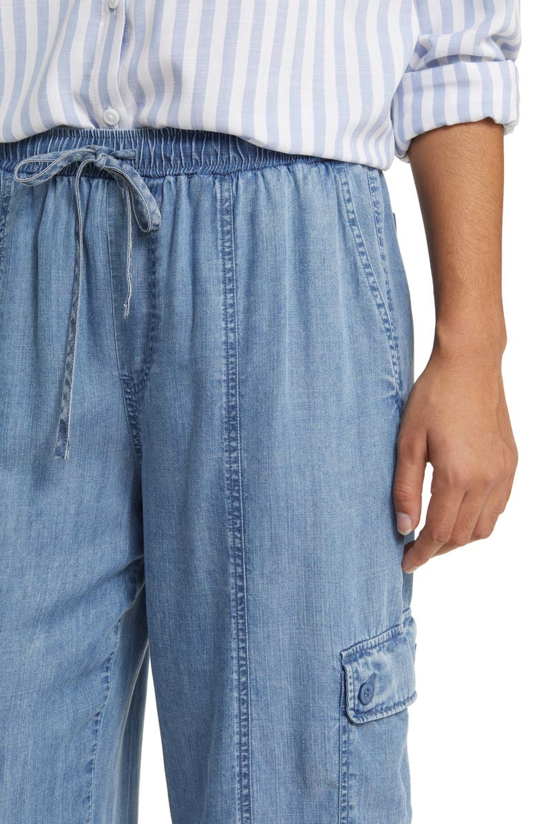 beachlunchlounge Neli Denim Cargo Joggers, Alternate, color,