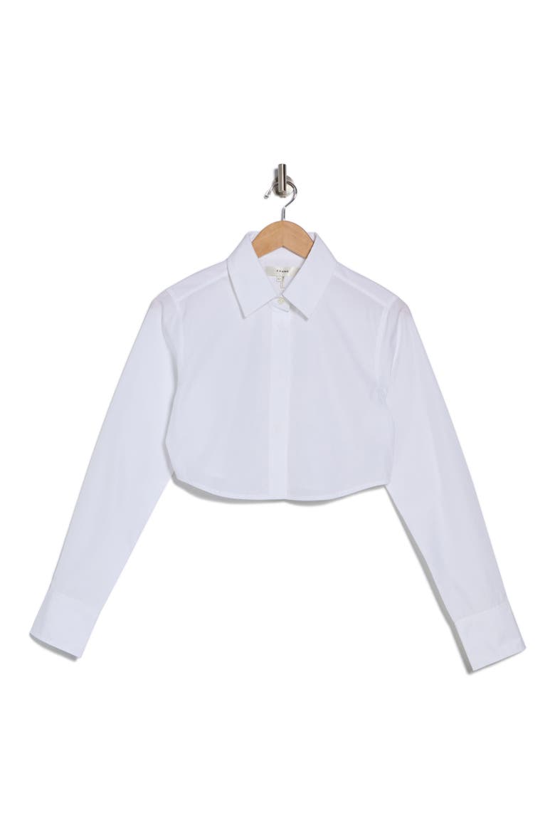 The Saturday Crop Long Sleeve Shirt, Alternate, color, WHITE