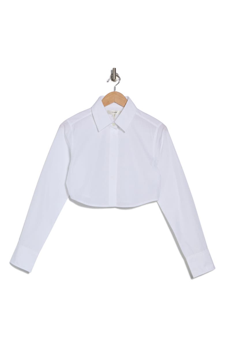 FRAME The Saturday Crop Long Sleeve Shirt, Alternate, color, White