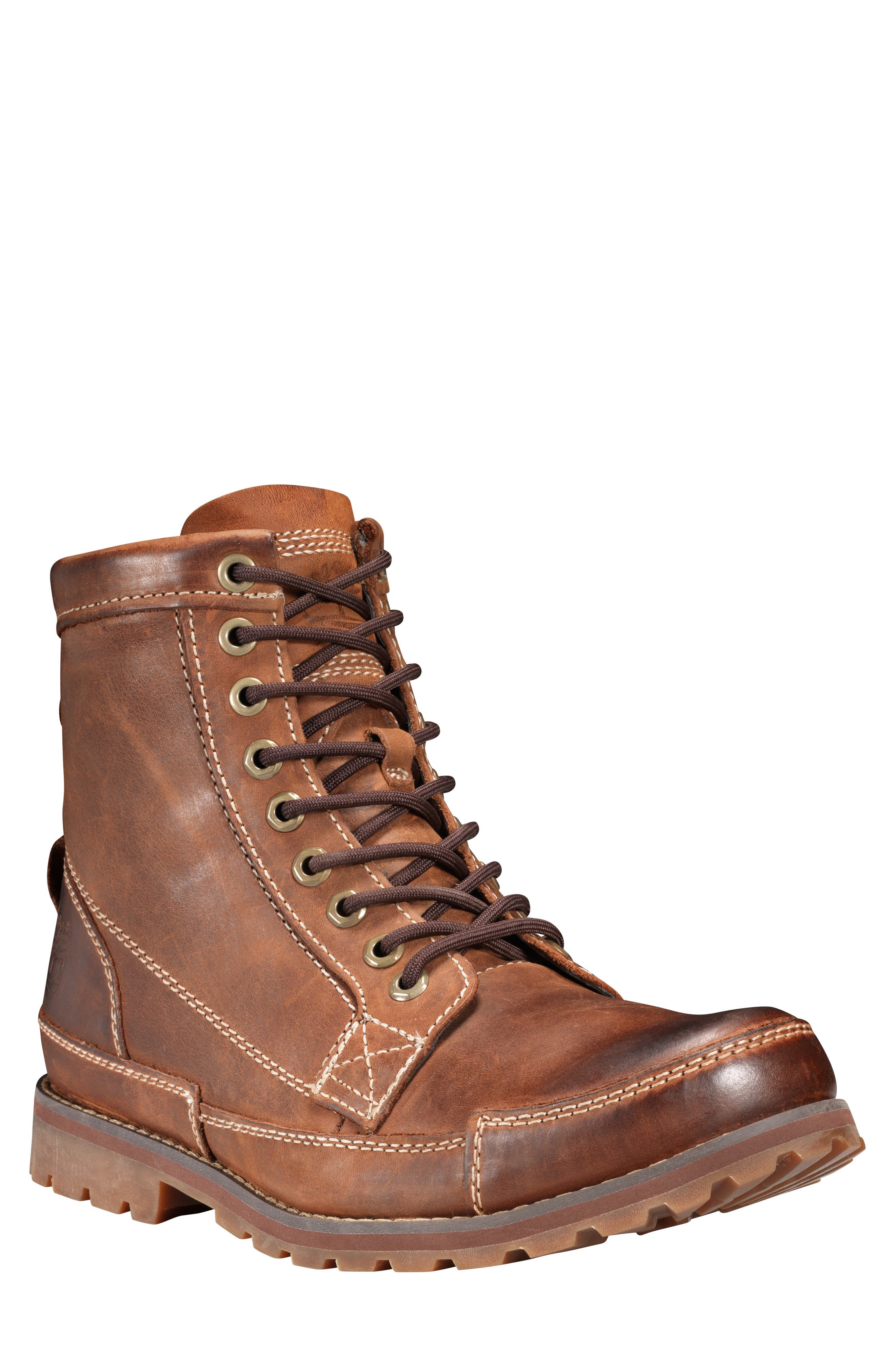 Timberland Earthkeepers<sup>®</sup> Original Mid Plain Toe Boot, Main, color, Medium Brown Nubuck