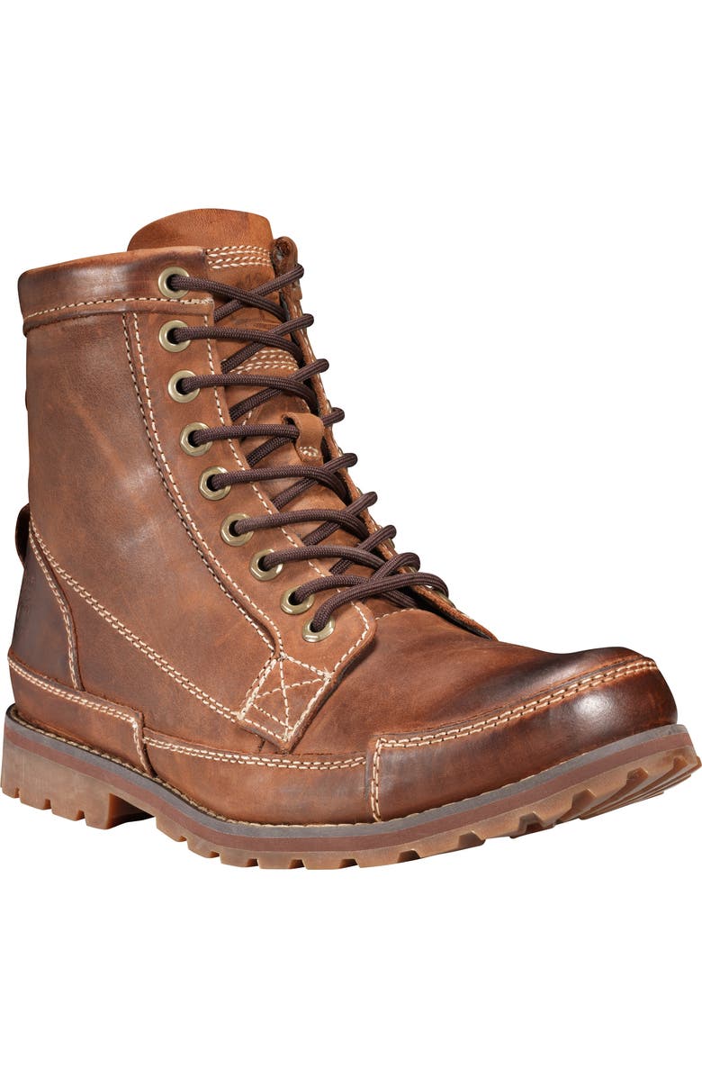 Timberland Earthkeepers<sup>®</sup> Original Mid Plain Toe Boot, Main, color, Medium Brown Nubuck